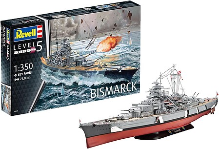 military,scale model ship,Battleship Bismarck -- Plastic Model Military Ship Kit -- 1/350 Scale -- #05040