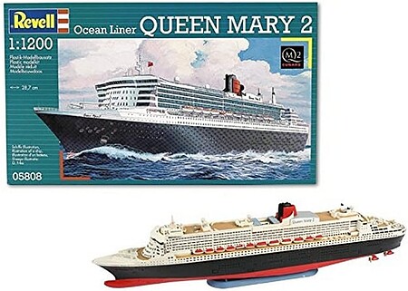  commercial plastic model ship,commercial ship,Queen Mary 2 Ocean Liner -- Plastic Model Commercial Ship Kit -- 1/1200 Scale -- #05808